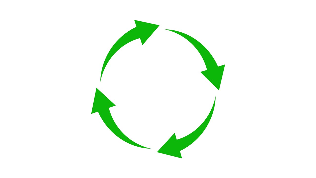 green circle arrows turning animated around process video animation