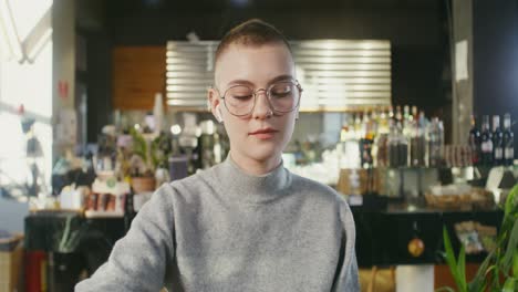 woman enjoying coffee in a cozy cafe