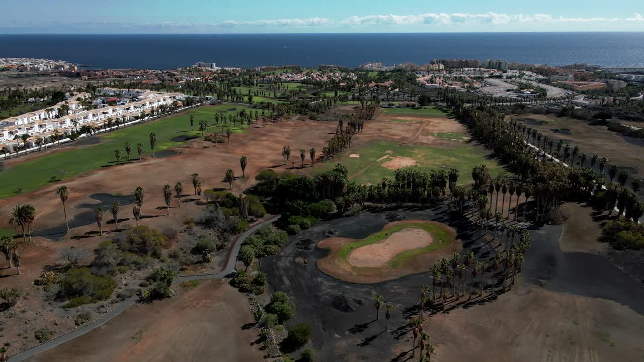 Captivating Aerial Tenerife Golf Course; breathtaking circling shot of Spanish Golfing