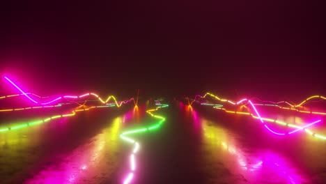 túnel de luz de neón