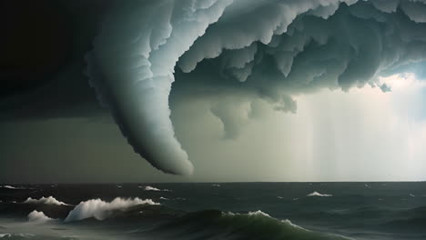 a powerful storm approaching the ocean