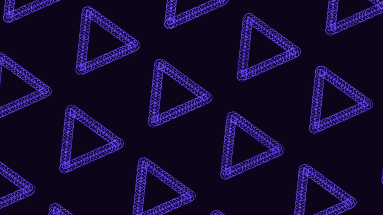 patrón de triángulos de anillos de colores en degradado negro