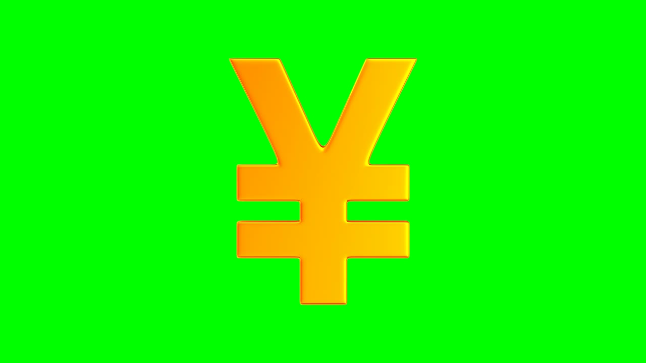 달러, 유로, 엔, 영국 파운드의 상징이 초록색 바탕에 있습니다.