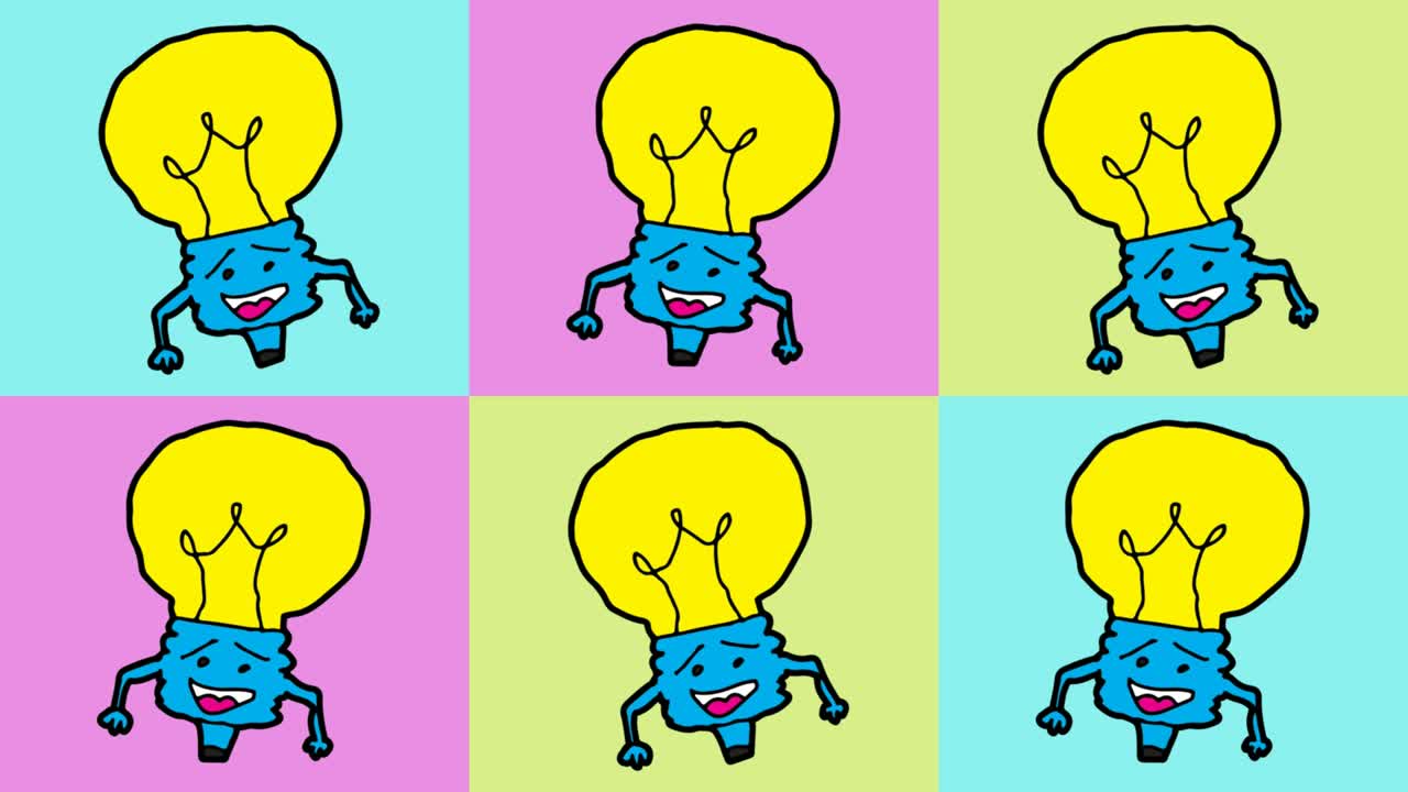 niños dibujando arte pop fondo sin costuras con el tema de la lámpara