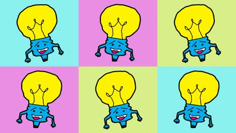 niños dibujando arte pop fondo sin costuras con el tema de la lámpara