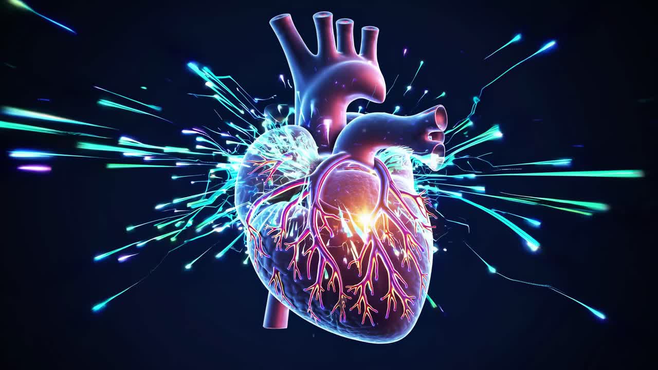 Animated Heart with Electrical Activity
