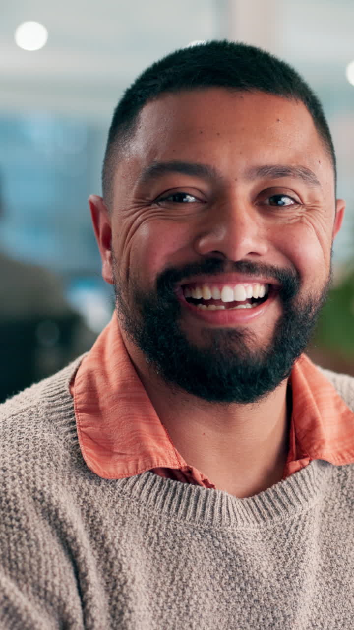 Close-up Portrait of a Happy Man Smiling and Laughing