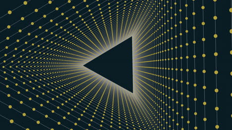 un triángulo dorado radiante sobre un fondo negro una forma cautivadora iluminada