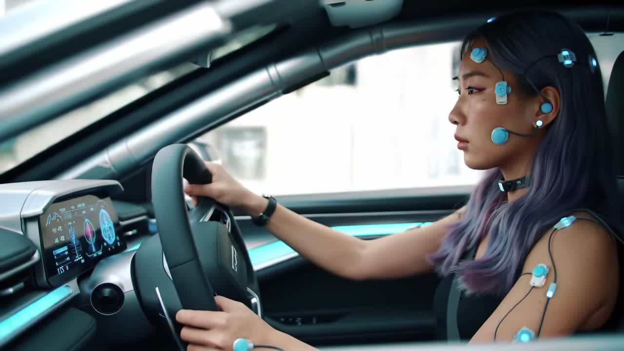 A Futuristic Driver Experience: Exploring the Synergy Between Human and Technology with Cutting-Edge Interface in a Modern Vehicle Interior