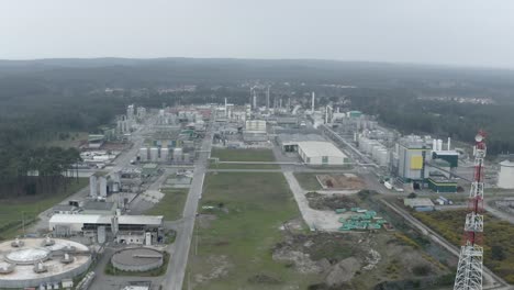 drt sustainable energy plant aerial, vielle-saint-girons, france. aerial backward, high angle, panoramic view, copy space
