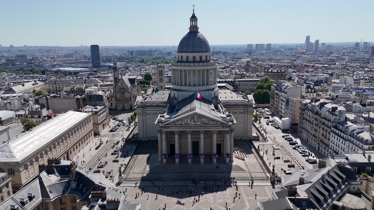 Pantheon At Paris Ile De France In France. Amazing Shrine. Pantheon Paris Landscape. Pantheon At Paris In Ile De France France. Imposing Construction. Cultural Heritage