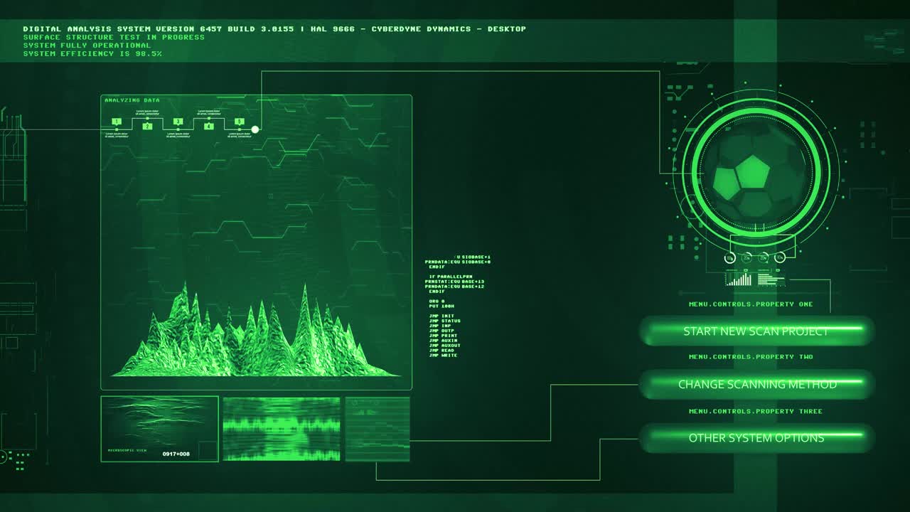 hud pantalla de ciencia ficción y cine cyberpunk