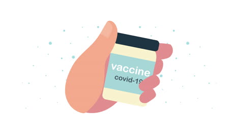 levantamiento manual del vial de la vacuna contra la covid-19