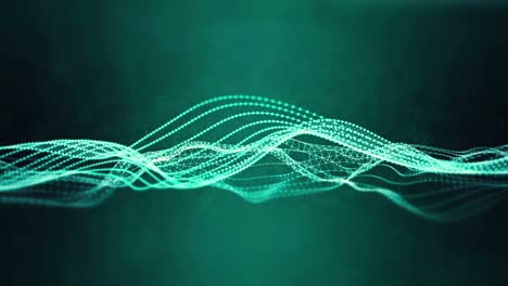 abstract futurista wireframe curvas vectoriales cuadrícula dinámica bucle de movimiento ondulado sin costuras con fondo borroso animación de video 4k uhd