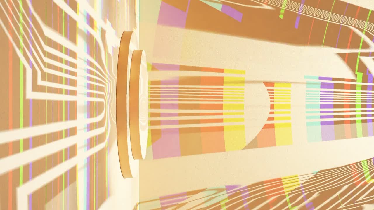 첨단 기술 환경에서 미래의 홀로그램 디스플레이 오렌지색 수직