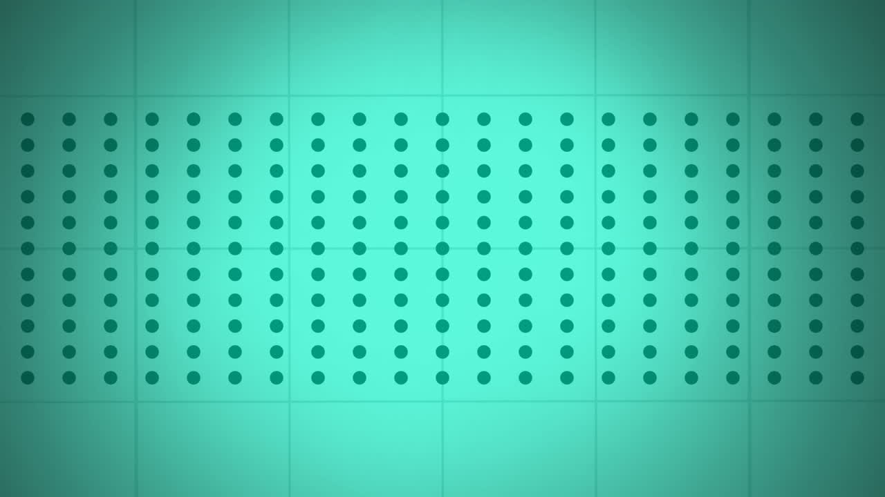 Multiple abstract shapes moving against green background