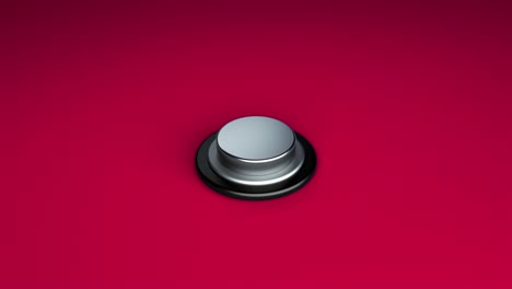 round push button bordered by a metallic ring - object for design, 3d rendering backdrop