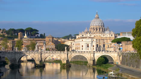 rome skyline with st peter basilica of vatican