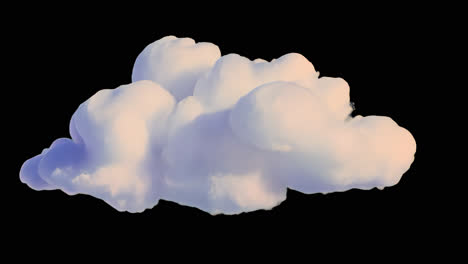 White cloud animation isolated asset, transparent 4K video, alpha channel, ProRes 4444