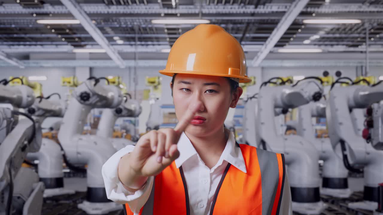 공장 노동자 멈추는 로