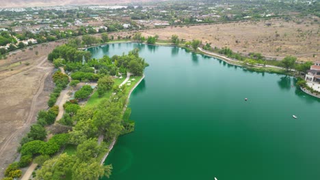 red stone lagoon, located in chicureo, colina commune, metropolitan region, country of chile