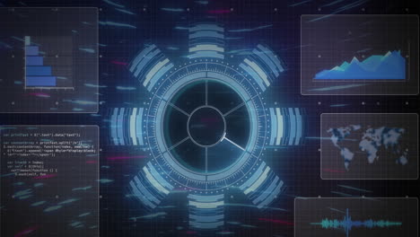 animation of scope scanning and data processing over computer screens