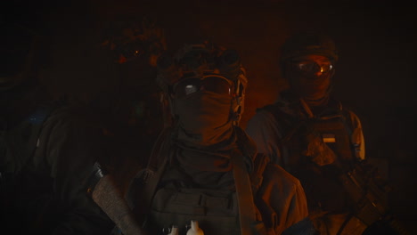 soldiers in night combat