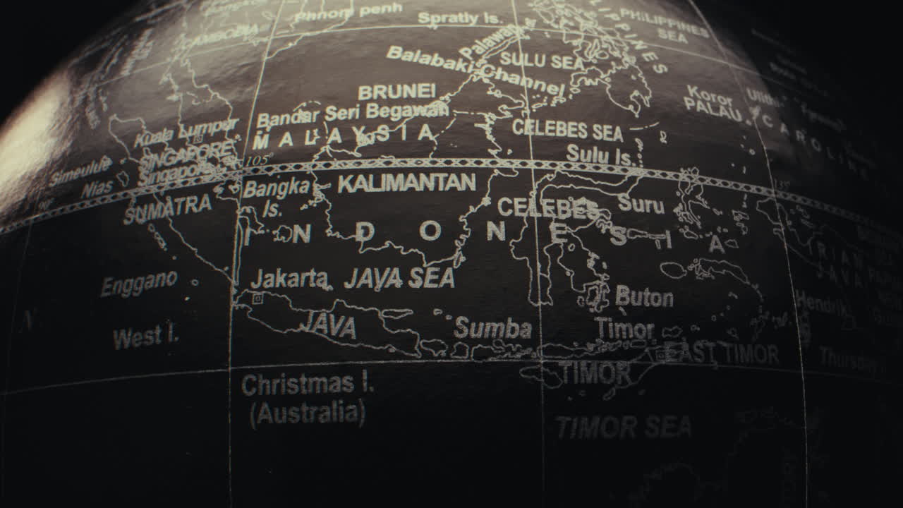Close-up view of a world map