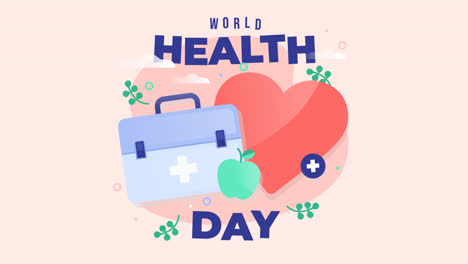 Gráfico-En-Movimiento-De-La-Celebración-Del-Día-Mundial-De-La-Salud-De-Diseño-Plano.