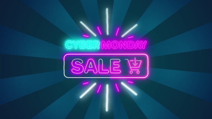 Cyber Monday Neon Sale Banner