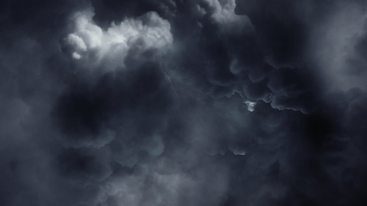 4k thunderstorm, cumulonimbus clouds moving in the sky