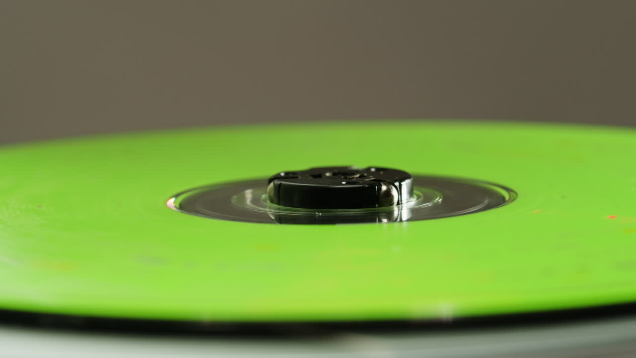 Vintage cd music player close-up. Using portable music player for listening with compact disc