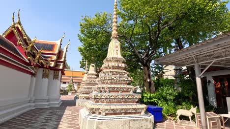 beautiful pagodas and temple structures in bangkok