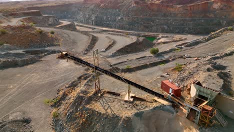 mining site with industrial equipment, karratha, australia - aerial drone shot