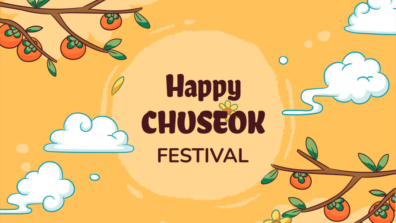 An animation of Hand drawn background for korean chuseok festival celebration