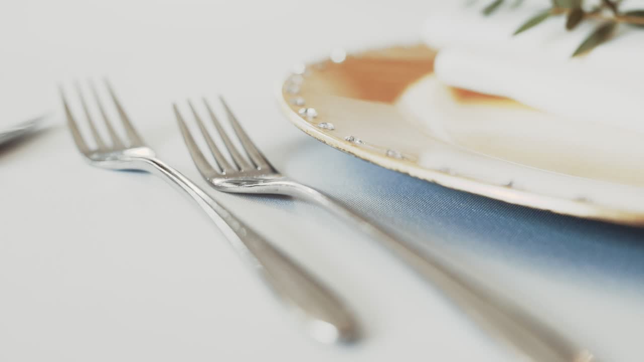 장식 테이블 결혼식 피로연의 클로즈업