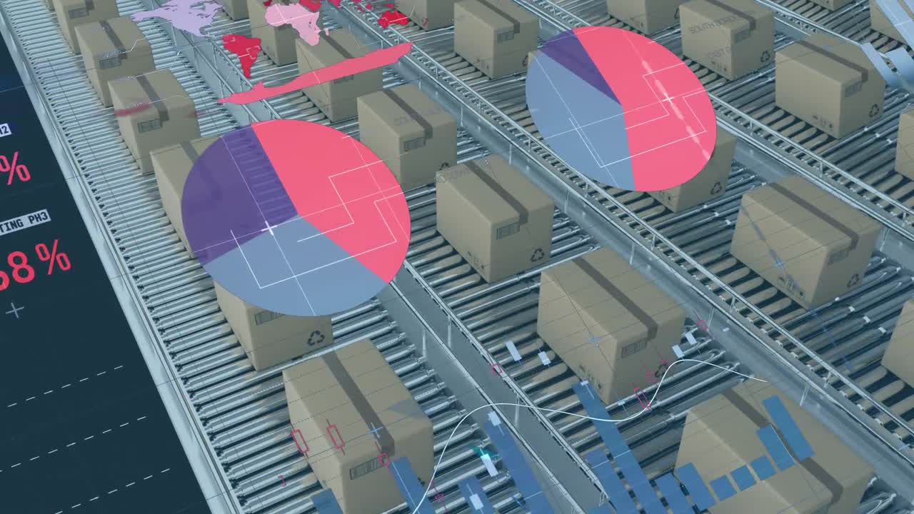 Parcels on conveyor belts with data processing