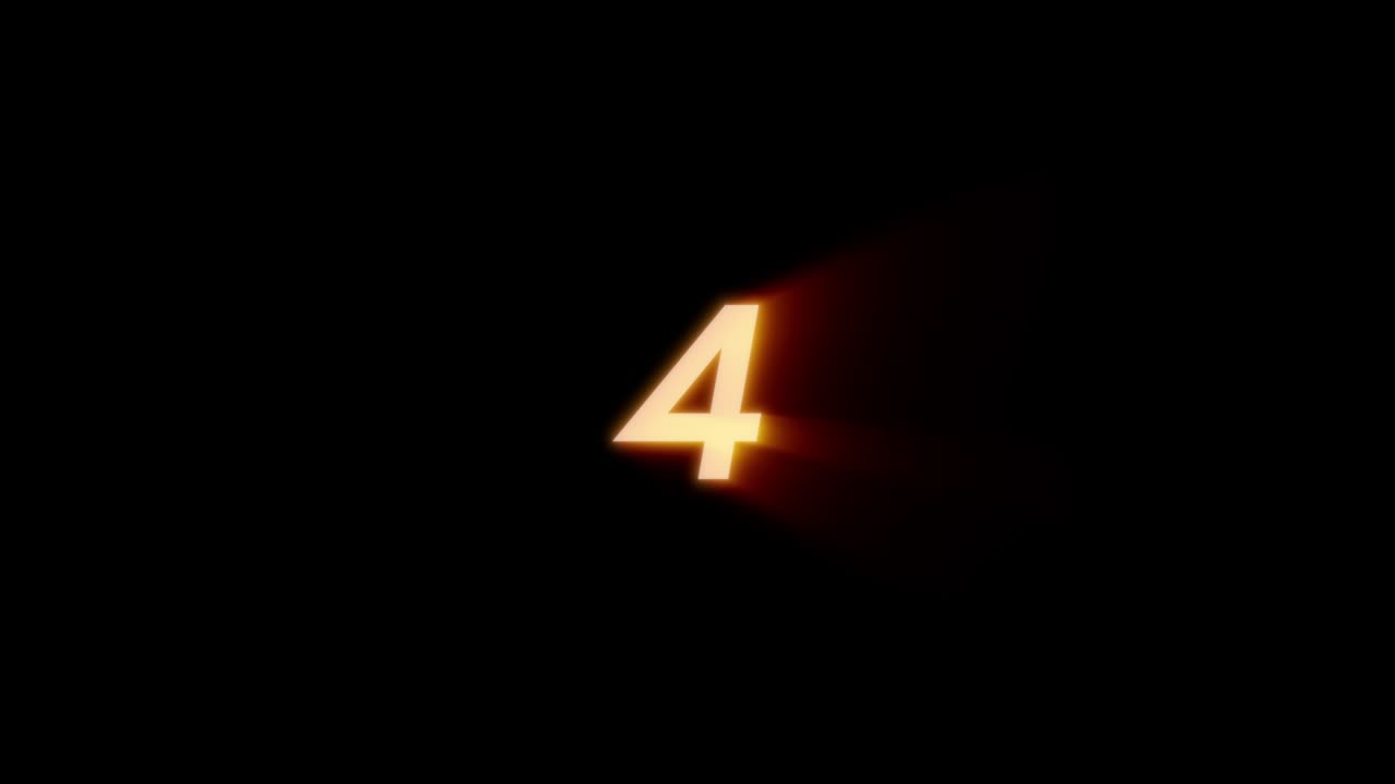 10 to 1 countdown timer with fire circle on black background