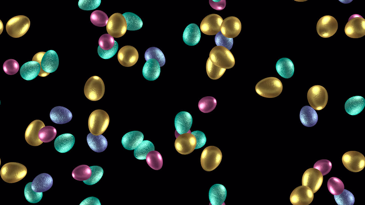 los huevos de pascua giran en torno a las baldosas con alfa.