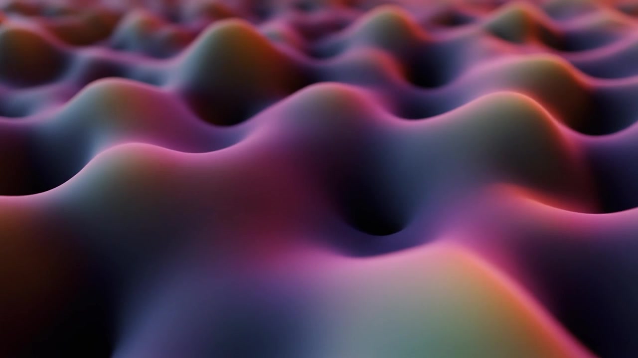 Abstract 3D Wave Surface with Vibrant Gradient Lighting