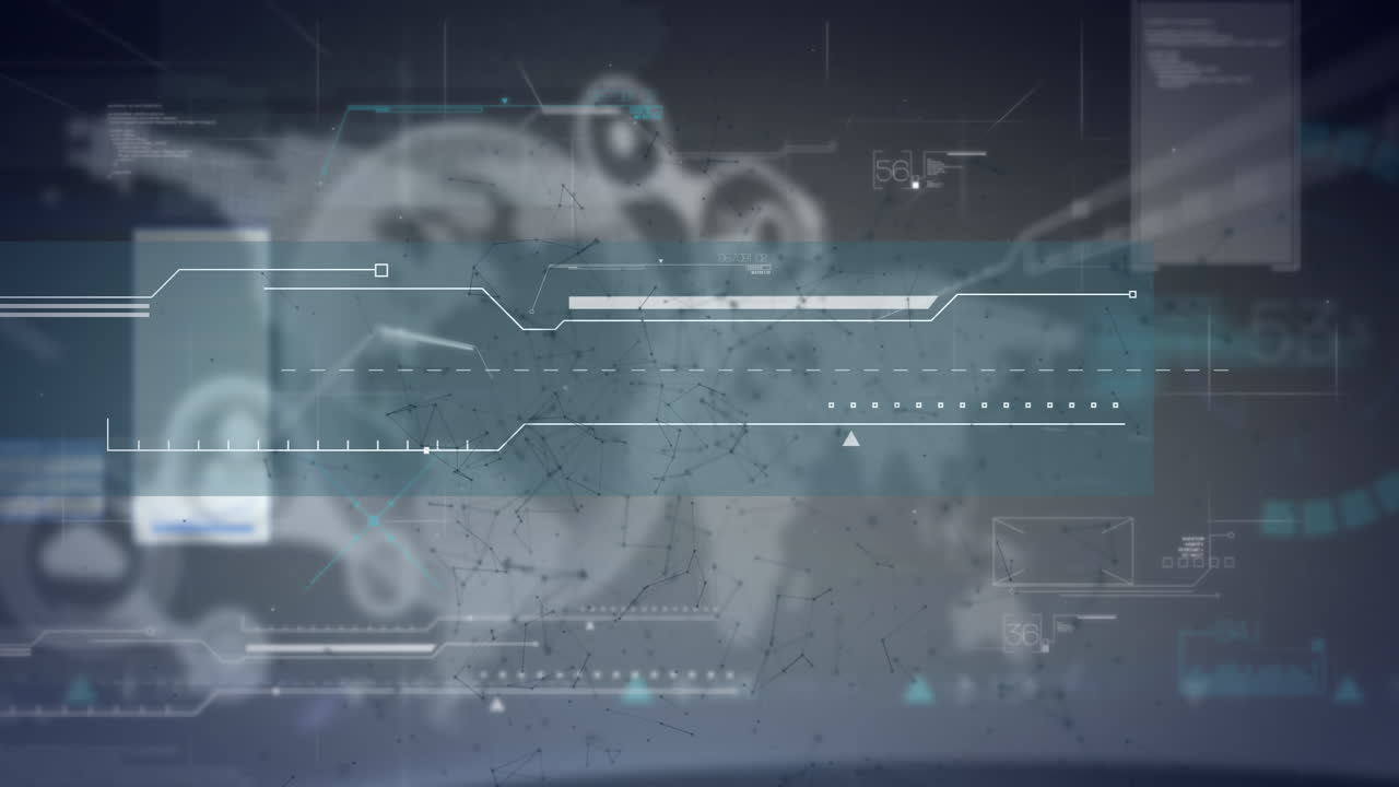 Animation of data processing over globe on black background