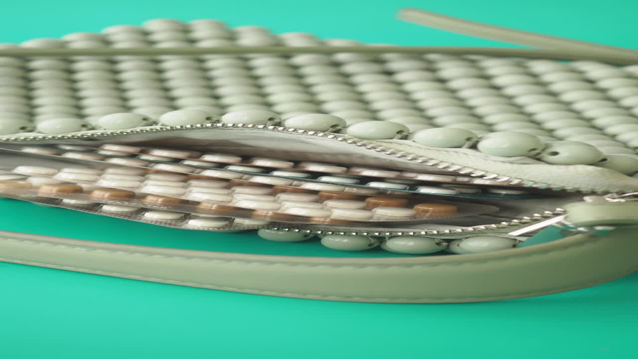Birth Control Pills in a Beaded Bag