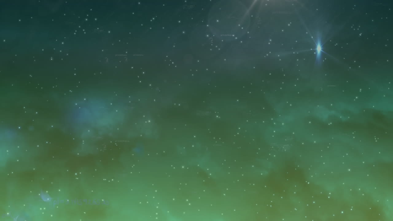 밤하늘의 수학 방정식에 대한 크리스마스 별의 애니메이션