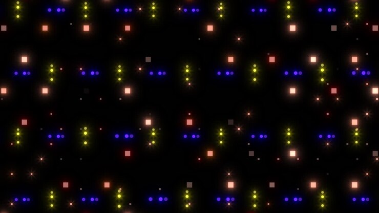 Random digital dots pattern with neon led light