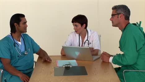 animation of a medical team talking