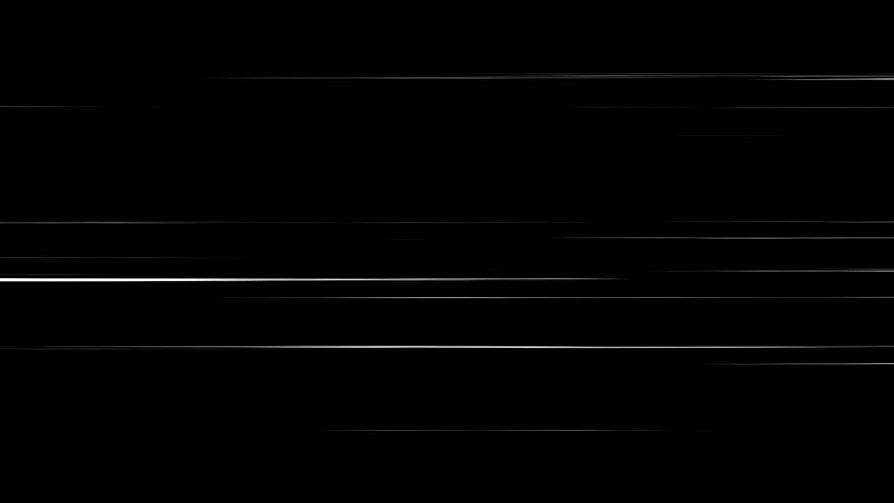 Linee orizzontali bianche astratte in movimento su sfondo nero