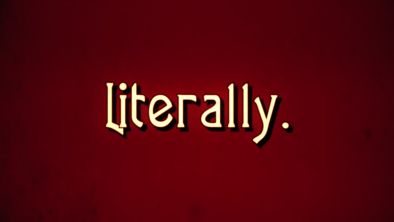 문자 메시지, 멋진 레트로 폰트, 1970년대 손상된 영화 스타일, 문자 확대 애니메이션으로 나타납니다. 말 그대로