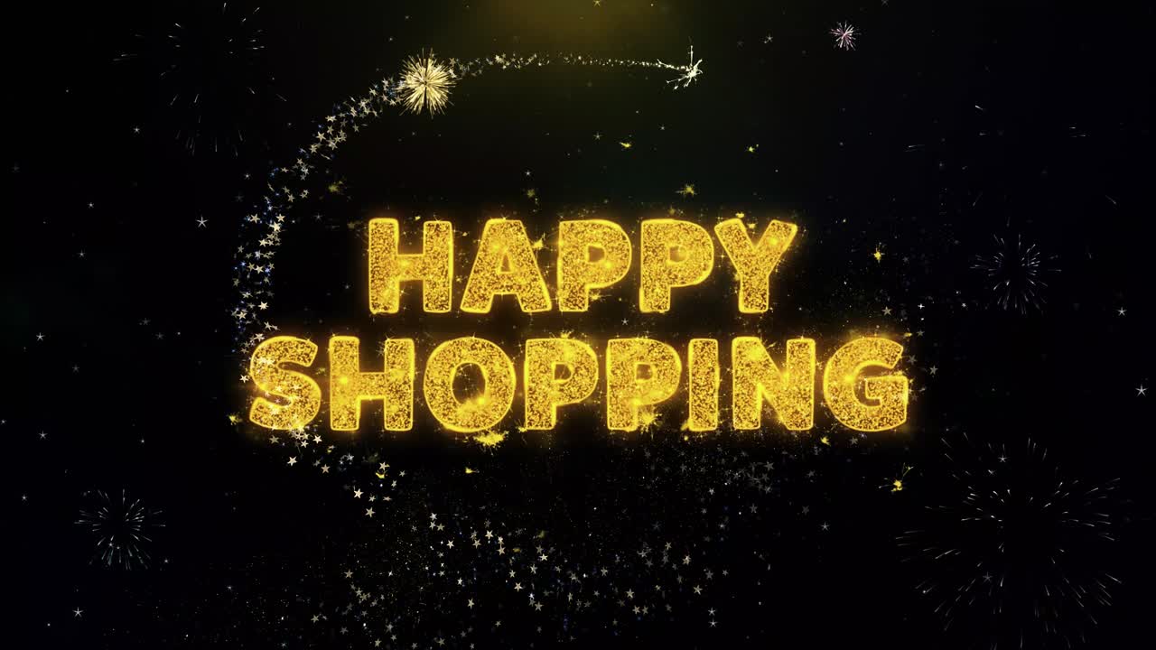 Happy Shopping - Fireworks Celebration Graphic