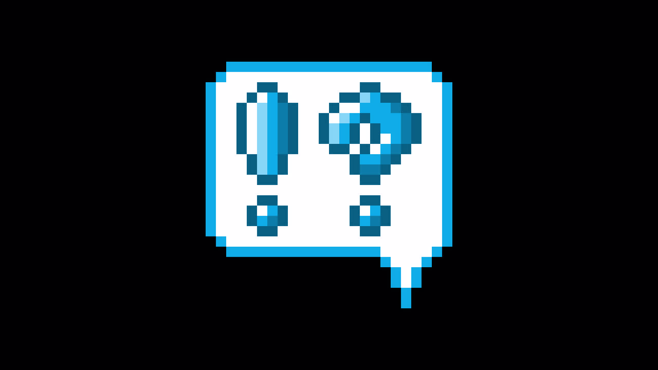 Pixel art animation icon speech bubble interrobang mark (2)