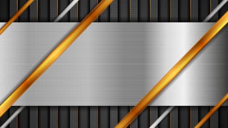 abstract technology motion background with golden and silver stripes